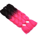 24 Inch Ombre Jumbo Braiding Hair Extensions Jumbo Braid Hair Ombre Long Jumbo Braids For Box Twist Braid Crochet Hair High Temperature Fiber 3 Tone Colored ( 5 Bundles, Black to Pink) S-noilite