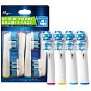 Replacement Brush Heads Compatible with OralB Braun- Best Double Clean, Pack of 4 Electric Toothbrush Replacement Heads- for Oral B Pro, 1000, 8000, 9000, Sonic, Adults, Kids, Vitality, Dual Plus! Alayna (TM)