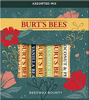 Burt’s Bees Holiday Gift, 4 Lip Balm Stocking Stuffer Products, Beeswax Bounty Assorted Set - Original Beeswax, Vanilla Bean, Cucumber Mint & Coconut Pear (Old Verison) Burt's Bees