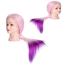 Cosmetology Doll Head Synthetic Fiber Hair Mannequin Head Hair Styling Training Head Manikin Hairdressing Training Model for Practice With Free Clamp FABA