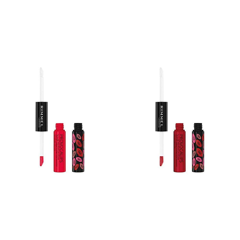 Rimmel Provocalips 16hr Kissproof Lipstick, Kiss Me You Fool, 0.14 Fluid Ounce & Rimmel Provocalips 16hr Kissproof Lipstick, Play with Fire Rimmel