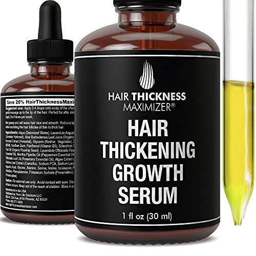Hair Growth Serum - Hair Loss Prevention Treatment by Hair Thickness Maximizer. Best Natural Oils For Thinning Hair. Replenish Hair Follicles for Men, Women. Thickening Leave In Conditioner Serum 1oz Hair Thickness Maximizer