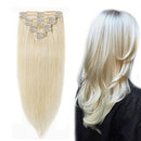 MY-LADY Clip in Remy Human Hair Extensions Highlighted Highlight 10"-24" Grade 7A Quality Full Head 8pcs 18clips Long Soft Silky Straight for Beauty Fashion 120g 24" / 24 inch