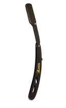 Classic Samurai CS-102MB Stainless Steel Matte Black Finish Professional Barber Straight Edge Shavette Cut Throat Razor with 100 Shark Razor Blades Classic Samurai