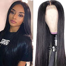 Straight Lace Front Wigs Human Hair Brazilian Virgin Human Hair Wigs for Black Women 4x4 Lace Closure Wigs 180% Density Straight Lace Wigs Pre Plucked with Baby Hair Knots Bleached 24 Inch Domiso