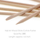 Orange Wood Nail Sticks, Double Heads Multi Functional Cuticle Pusher Remover Nail Cleaning, Manicure Pedicure Tool (200 Pack) KINGMAS