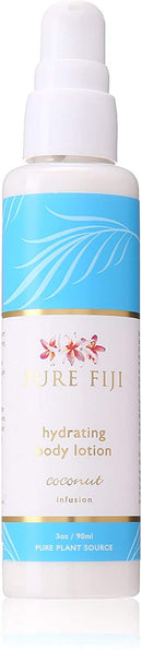 Pure Fiji Hydrating Body Lotion - Moisturizing Organic Body Lotion- Natural Coconut Lotion Travel Size Coconut- Vitamin E , Coconut, 3oz Pure Fiji