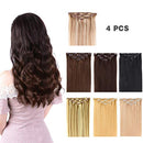 22" Hair Extensions Clip in Human Hair for Women - Silky Straight Remy Real Long Human Hair Clip on 90grams 4pieces Medium Brown