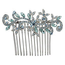 Faship Gorgeous Aqua Rhinestone Crystal Floral Hair Comb Faship