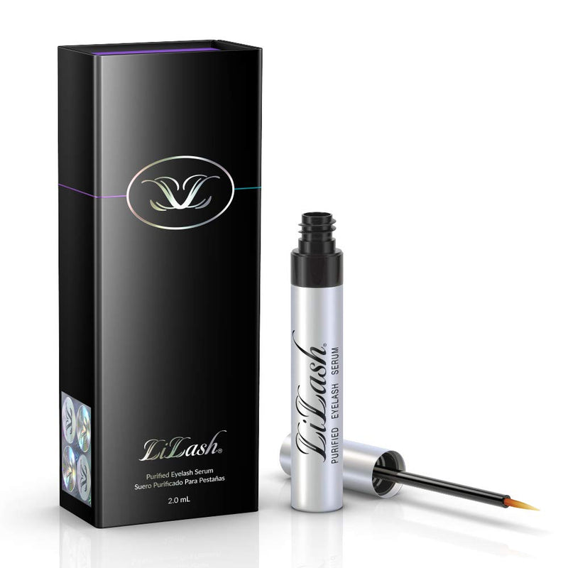 LiLash Purified Eyelash Physician-Formulated Serum for Fuller & Longer Looking Eyelashes | Natural Eyelash Enhancer Safe for Sensitive Eyes & Contact Lens Wearers | 90-Day Supply (2mL) LiLash