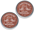 Mustache Wax 2 Pack - Beard & Moustache Wax for Men - Strong Hold Helps Train Tame & Style (Sandalwood, 2 pack) Viking Revolution