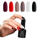 Beetles Black White Red Gel Nail Polish Set, Led Required Soak Off Gel Polish Kit, French Nail Manicure Kit DIY at Home beetles Gel Polish