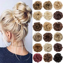 Messy Bun Hair Pieces Scrunchy Updo for Women Fluffy Wavy Hair Bun Scrunchies Donut Top Knot Hairpiece Synthetic Chignons with Elastic Rubber Band Ash Blonde mix Bleach Blonde Thicker 2Pc Benehair