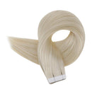 Fshine Tape In Hair Extensions 20 Inch Double Sided Adhesive Tape In Human Hair Color 60 Platinum Blonde Tape On Extensions Remy Hair 50 Grams 20 Pcs Seamless Pu Tape In Hair Fshine Store