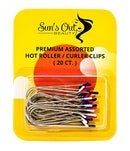 Sun's Out Beauty Premium Assorted Hot Roller Clips - Curler Clips - Regular Set (20 Count) - Includes 4 Different Sizes - Fit Most Small to Medium Size Rollers - Curlers Sun's Out Beauty