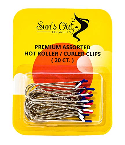 Sun's Out Beauty Premium Assorted Hot Roller Clips - Curler Clips - Regular Set (20 Count) - Includes 4 Different Sizes - Fit Most Small to Medium Size Rollers - Curlers Sun's Out Beauty