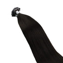 Ugeat Flat Tip Human Hair Extensions 22 Inch Off Black Hair Extensions Keratin Fusion Hair Extensions 50G