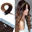 Hairro Tape in Human Hair Extensions 22 Inch Long Straight Ombre
