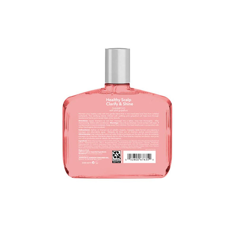 Neutrogena Exfoliating Healthy Scalp Clarify & Shine Shampoo for Oily Hair and Scalp, Anti-Residue Shampoo with Pink Grapefruit, pH-Balanced, Paraben & Phthalate-Free, Color-Safe, 12oz Neutrogena