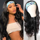 Hedy Headband Wig Human Hair Wigs for Black Women Glueless Brazilian Body Wave Head Scarf Wigs None Lace Front Wigs Human Hair 150% Density(24 inches) Hedy