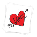 Contemporary Mom Heart Temporary Tattoo (3 Pack) | Skin Safe | MADE IN THE USA | Removable Fashiontats