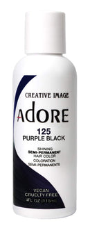 Adore Semi-Permanent Haircolor, 125 Purple Black, Pack of 2, 4 Fl Oz Adore