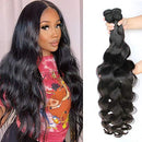 Body Wave Human Hair 4 Bundles (18 20 22 24 inch) Ayisha Unprocessed Human Hair Body Wave Bundles Natural Black Color Double Weft Extension Human Hair 4 Bundles for Black Women Seekomi