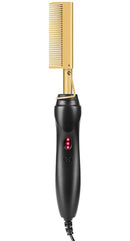 Hot Comb Hair Straightener, Electric Heating Comb, Portable Travel Anti-Scald Beard Straightener Press Comb, Ceramic Comb Security Portable Curling Iron Heated Brush REDESS