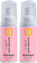 Autobrush Fluoride-Free Foaming Toothpaste for Kids, Strawberry Flavor, Whitening & Deep Cleaning, Travel Friendly, Anti-Cavity (Pack of 3) Infinity Warehouse