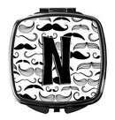 Caroline's Treasures CJ2009-NSCM Letter N Moustache Initial Compact Mirror, Multicolor Caroline's Treasures