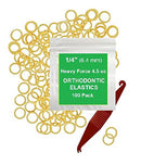 1/4 Inch Orthodontic Elastic Rubber Bands, 100 Pack, Natural, Heavy 4.5 ounce Small Rubberbands Dreadlocks Hair Braids Fix Tooth Gap, Free Elastic Placer for Braces Prairie Horse Supply