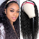 UNice Hair Headband Scarf Human Hair Wig Water Wave Human Hair Glueless Wig No plucking wigs for women Brazilian Virgin Hair Non Lace Front Wig 150% Density 18inch UNICE Store