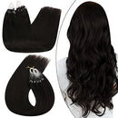 Ugeat Microbead Hair Extensions 18inch Micro Rings Hair Extensions Darkest Brown Color
