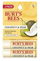 Burt's Bees Lip Balm, Moisturizing Lip Care, 100% Natural, Coconut & Pear (2 Pack) Burt's Bees