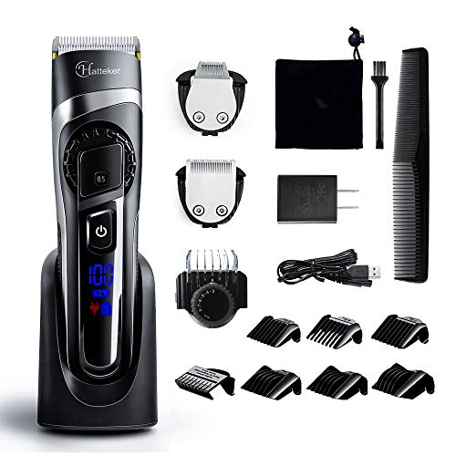 Hatteker Mens Beard Trimmer Hair Clipper Hair Trimmer Cordless Grooming Kit Mustache Trimmer Precision Trimmer for Men Hair Cutting Kit Waterproof 3 in 1 Hatteker