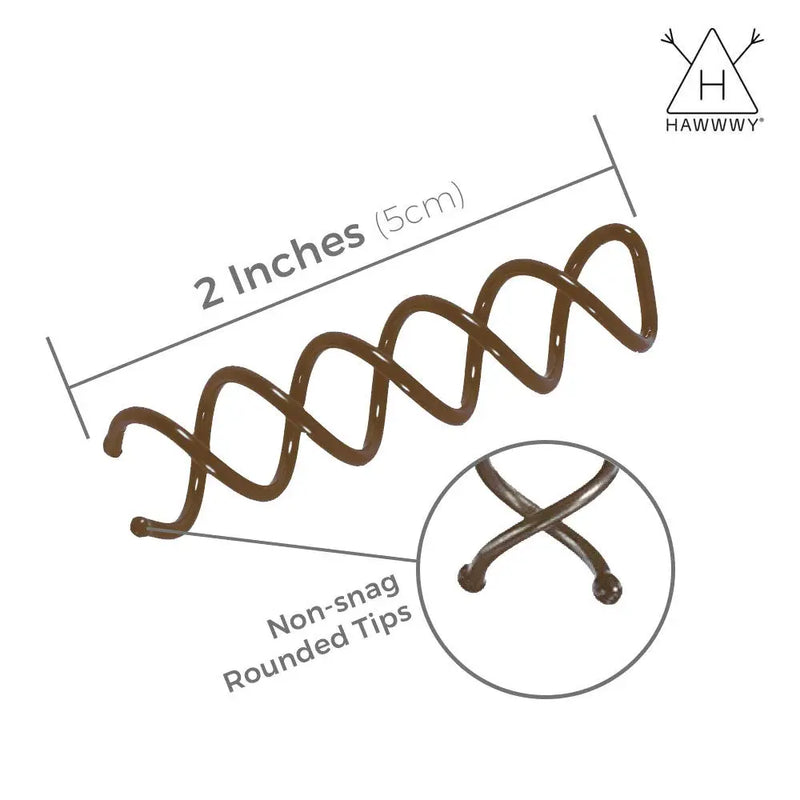 Hawwwy Spiral Bobby Pins 4 Pack Spin Pins, Easy & Fast Bun Maker Twist Hair Pins for Women Kids, Updo Hair Accessories, Messy Bun Tool, Perfect Small Bun Bobbypins Bobbie Fashion (Brown) HAWWWY Store