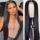 QTHAIR 14A Grade Brazilian Virgin Straight Human Hair Lace Frontal Wigs 4x4 Lace Closure Wigs(20") QTHAIR