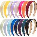 EAONE 16Pc Black Satin Headbands for Women Wide Head bands Fashion Hard Headbands No Slip Headbands for Girls DIY Headbands 1.2 Inch EAONE