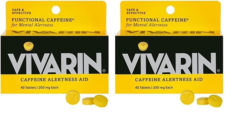 Vivarin, Caffeine Pills, 200mg Caffeine per Dose, Safely and Effectively Helps You Stay Awake, No Sugar, Calories or Hidden Ingredients, Energy Supplement, 40 Tablets Infinity Warehouse