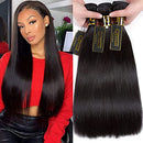 QTHAIR 12A Indian Straight Human Hair(16" 16" 18",300g,Natural Black) 100% Unprocessed Indian Virgin Human Hair Weave QTHAIR