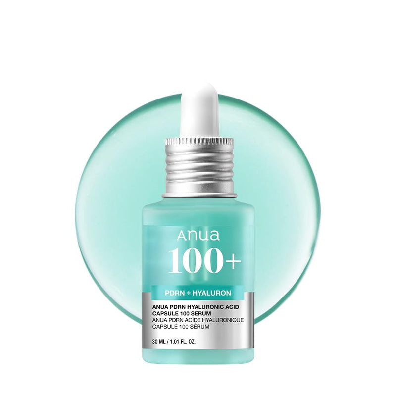 Anua PDRN Hyaluronic Acid Capsule 100 Serum, Radiant Face Serum, Hyaluronic Acid, Hydration, Moisture Plumping effect, Natural color, Fragrance free, Korean Skincare, 30ml / 1.01 fl. oz Infinity Warehouse