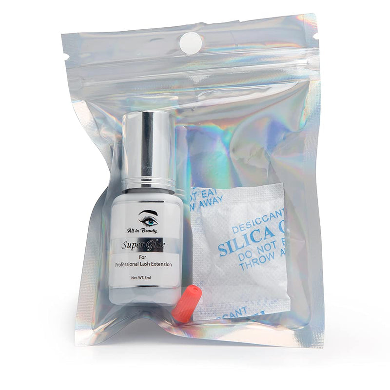 All in Beauty Eyelash Extension Super Glue, False Eyelash Adhesive, Lash Extension Supplies for Professionals Eyelashes Artists, Powerful Bonding Adhesive, 1 Second Drying time (5ml) All in beauty