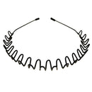 Metal Hair Bands for Men Women's Headbands Beauty Care, Unisex Black Wavy Spring Sports for Men's Hair Band Hoop Clips Women Accessories Simple Elastic Non Slip Wide Headwear Bandeau Outdoors (1 pack) Lofuanna