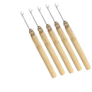5 Wooden Hair Extensions Loop Needle Threader Wire Pulling Hook Tool for silicone microlink beads and feathers, Set of 5 for hair or feather extensions (5 Hooks) VictorieLei