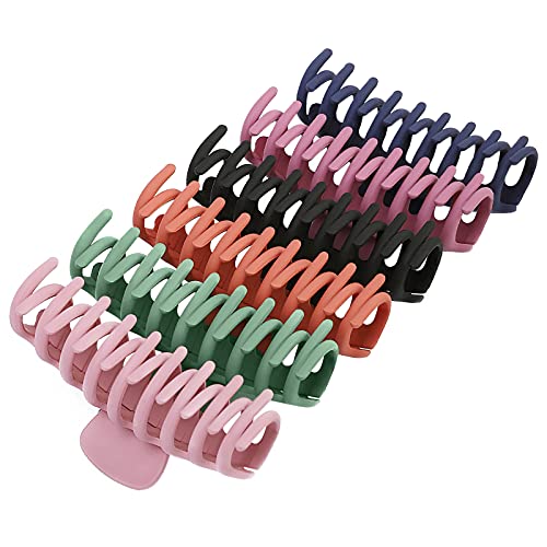 SYGY 6PCS Large Hair Claw Clips for Women, Nonslip Matte Claw Clips for Thick/Thin Hair, Strong Hold Banana Big Hair Clips, Fashion Jumbo Jaw Clips Girls Hair Styling Accessories SYGY