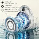 Electric Shower Back Cleaning Brush, Wall-Mounted Hands-Free Automatic Back Washer, 360° Rotating Exfoliating Body Scrubber, IPX7 Waterproof, Magnetic Charging, 3 Replaceable Heads Infinity Warehouse
