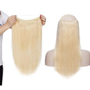 Thick Hidden Invisible Crown Flip on in Human Hair Extension One Piece Secret Miracle Wire in Hairpieces No Clip No Tape in Remy Hair Translucent Fish Line Headband 110g 20''/20inch