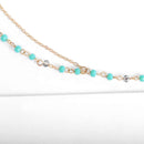 Asooll Turquoise Head Chain Gold Beads Headpiece Forehead Fashion Head Accessorise for Women and Girls Asooll