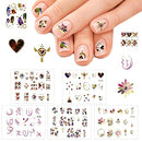 AWAKIIN 3D Summer Nail Stickers for Nail Art - Self-Adhesive Korean Nail Sticker for Acrylic Nails - 75 Nail Decals for Nail Art – Waterproof Designer Fingernail Toe Nail Crystal Jewelry Art Stickers AWAKIIN