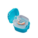 KISEER Denture Bath Case Cup Box Holder Storage Soak Container with Strainer Basket for Travel Cleaning (Light Blue) KISEER
